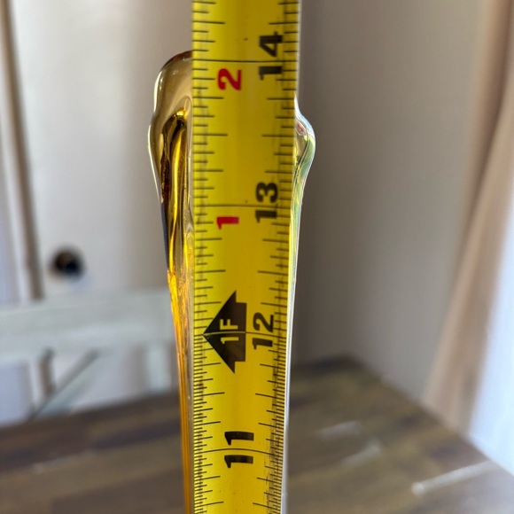 Fenton Amber Valencia Petal Vase Footed Vintage Slim Neck 14 inch Swung 60’s - Picture 6 of 7